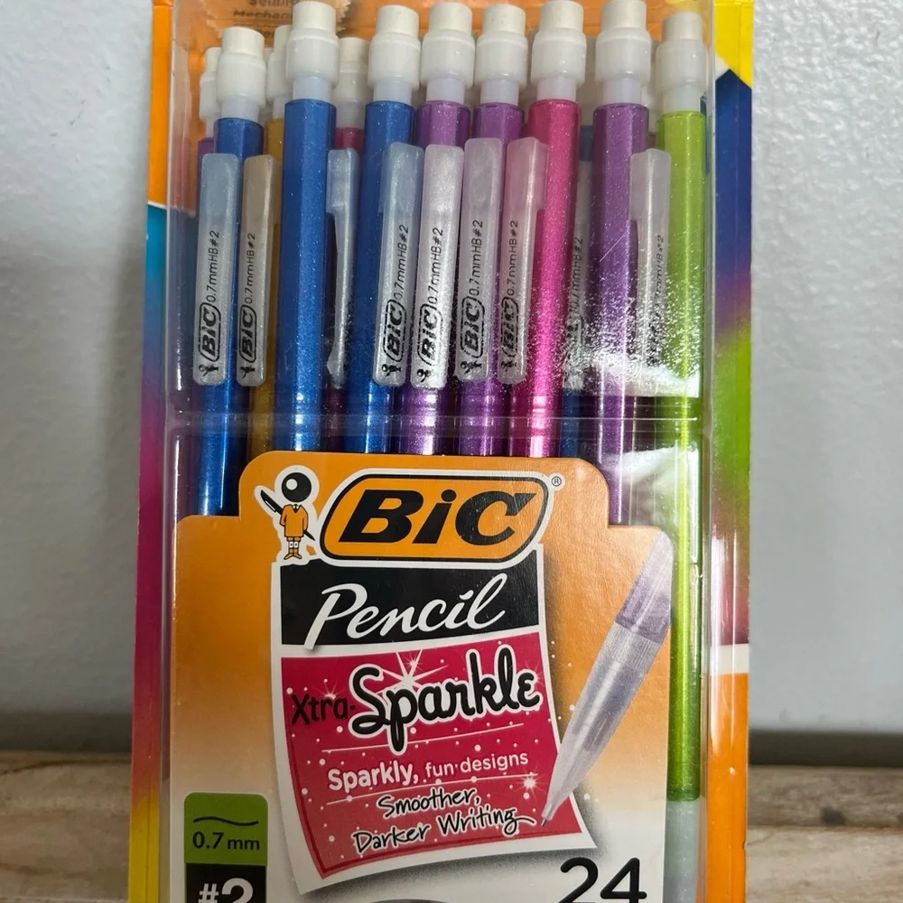 BIC MPLP241 Xtra-Sparkle Mechanical Pencil 0.7mm Assorted Colors 24 Count
